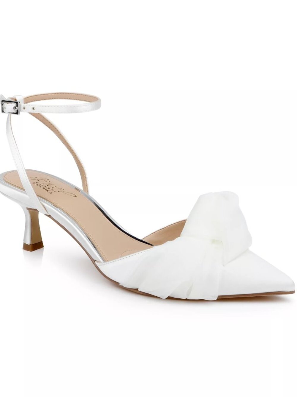 Jewel Badgley Mischka Women's Favor Evening Knot Pumps - Ivory Satin - Size 10